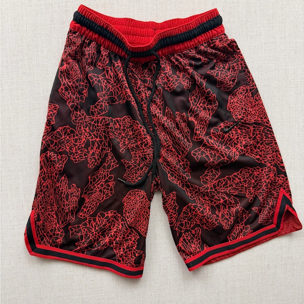 Nike Red and Black Patterned Shorts